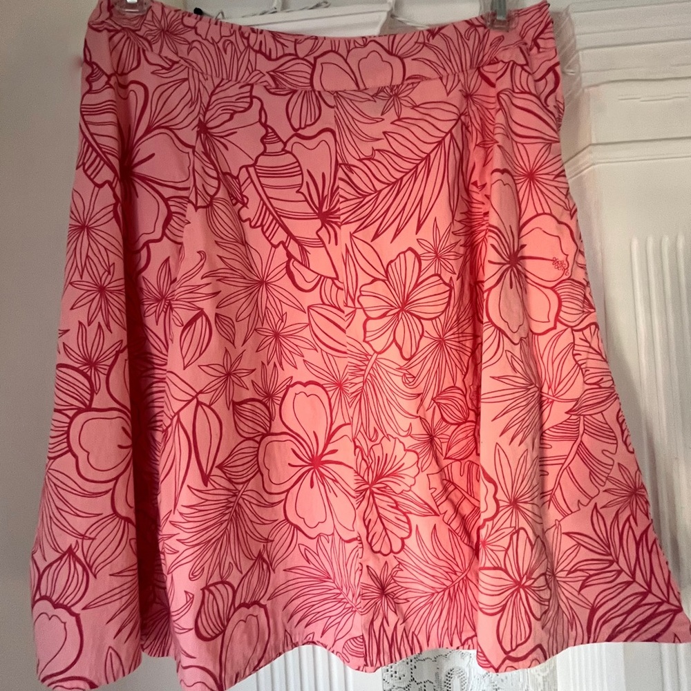 St. Johns Bay floral pink A-line skirt